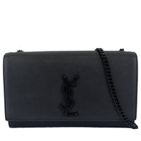 Kate Medium "So Black" Grain de Poudre Embossed Black