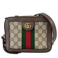 Beige GG Supreme Coated Canvas Ophidia Mini Square Shoulder Bag