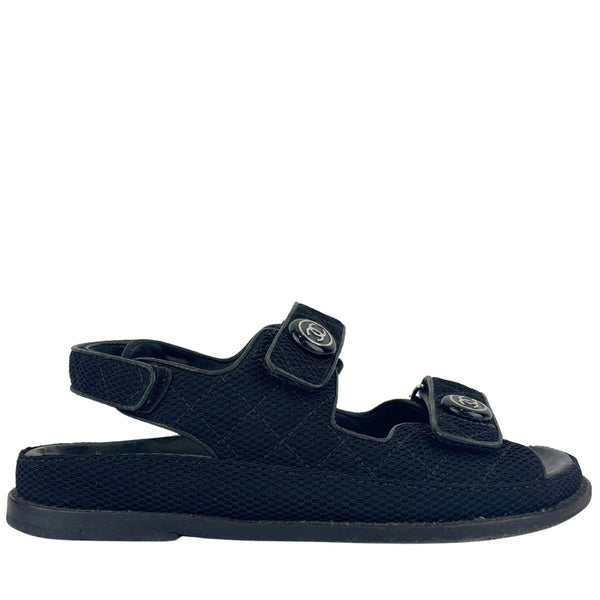21C Dad Sandals in Black Fabric - Size 39
