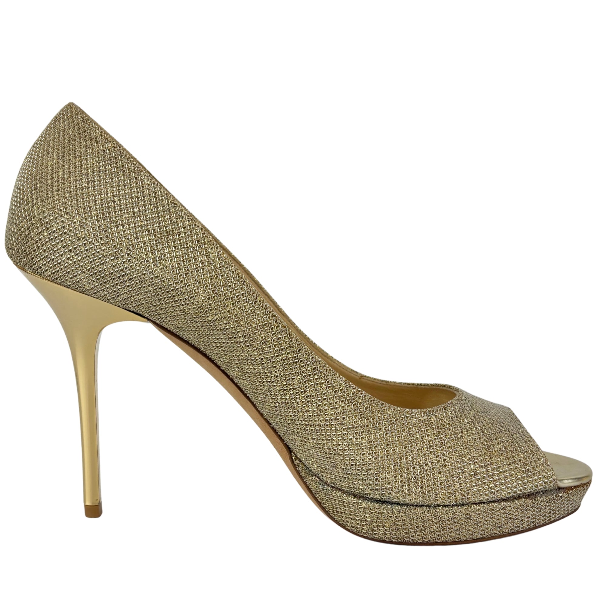 Luna Gold Glitter Platform Pumps Size 39