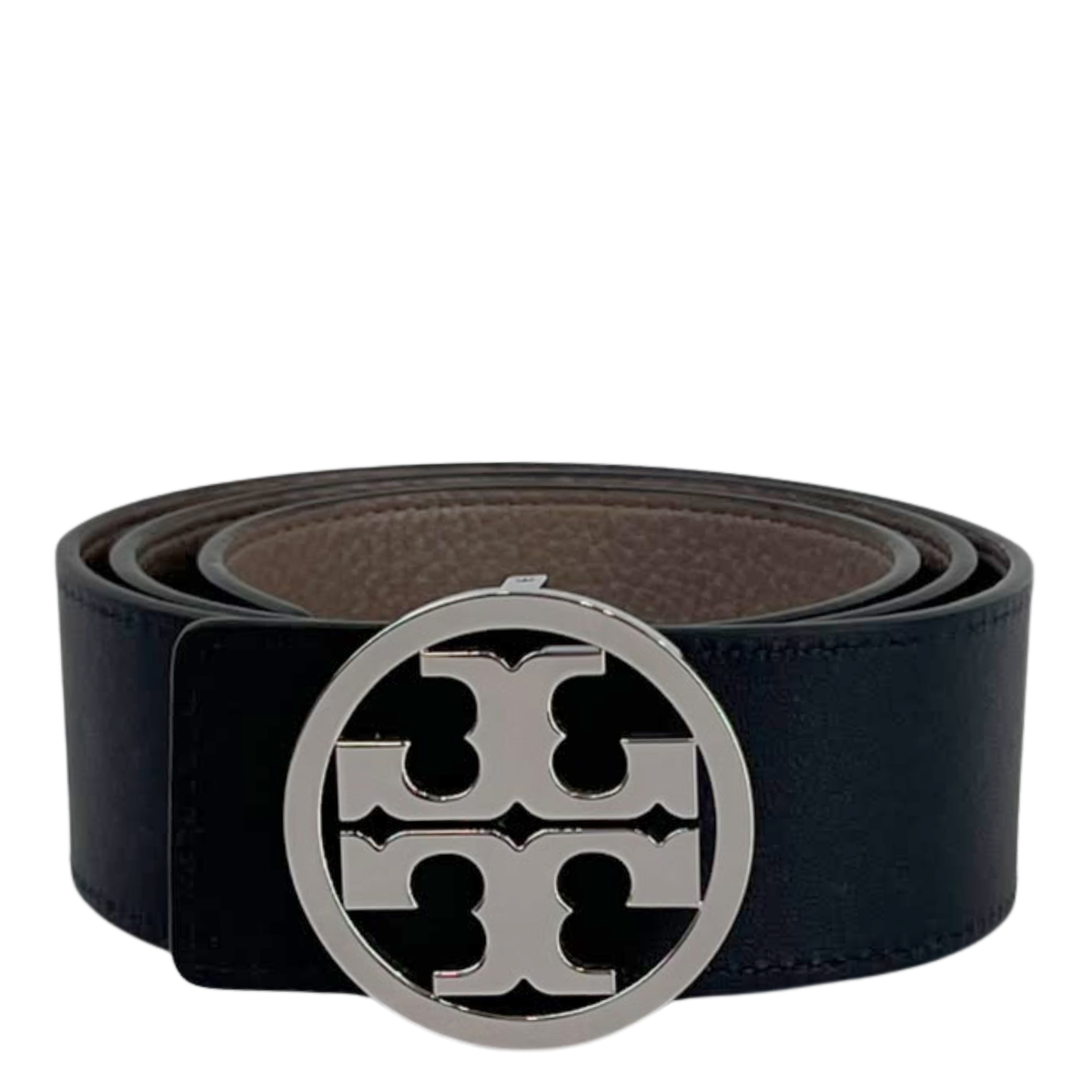 Reversible Leather Belt in Black / Grey Size XS