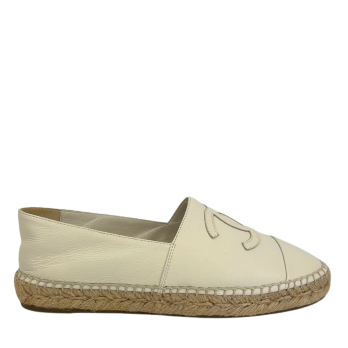 Espadrilles in White Lambskin Size 39