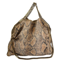 Beige Snakeskin Effect Falabella Tote