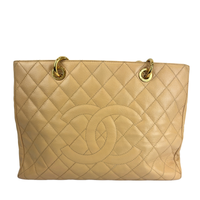 Grand Shopping Tote (GST) in Beige Caviar GHW