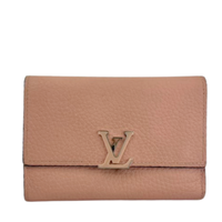 Capucines Compact Wallet in Magnolia Taurillon