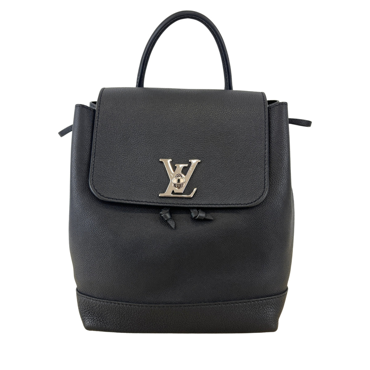 Black Calfskin Lockme Backpack