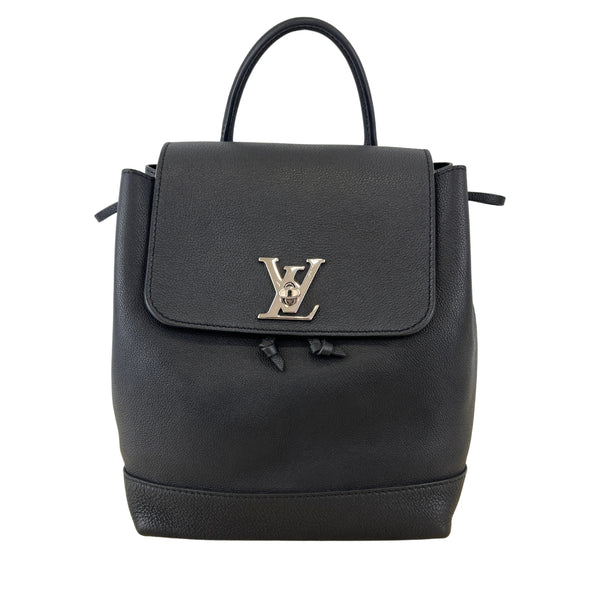 Black Calfskin Lockme Backpack