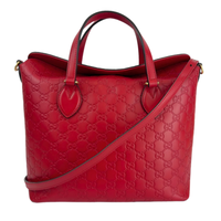 428226 Guccissima Top Handle Bag in Red Leather