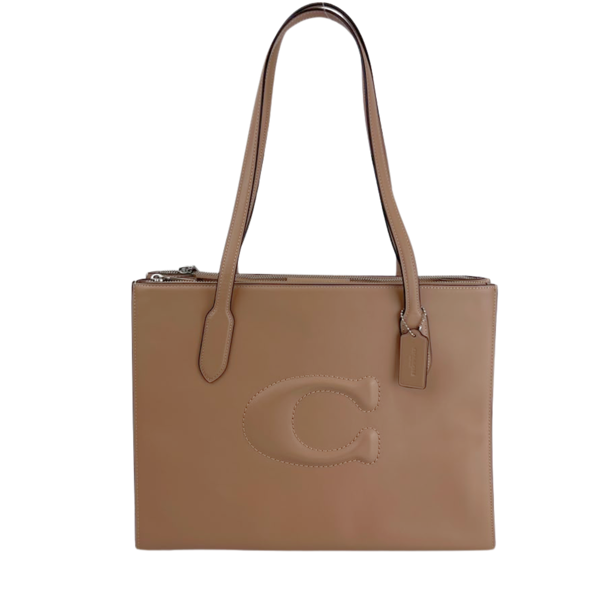 Nina Tote Bag in Silver/Taupe