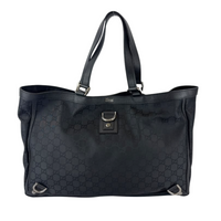 293580 Abbey Large D-Ring Tote GG Canvas Black