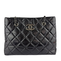Tote Bag Black Aged Calfskin Leather RHW