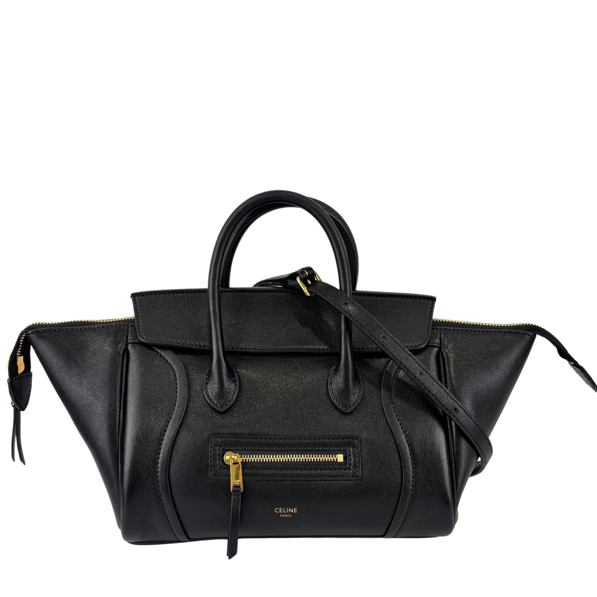 Little Luggage in Black Supple Shiny Lambskin