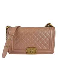 Old Medium Boy Flap Iridescent Peach Calfskin GHW