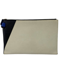 Togo Cabavertige 24 Pouch Noir, Gris Perle & Bleu Electrique