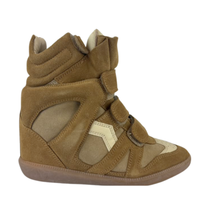 Bekett Suede Wedge Sneaker in Beige Size 35