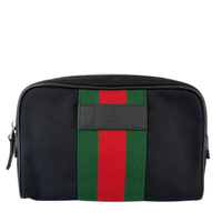 Techno Web Stripe Black Canvas Belt Bag