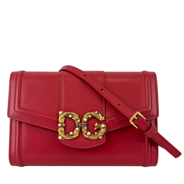 DG Amore Clutch Bag in Red Leather