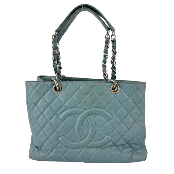 GST Grand Shopping Tote in Light Blue Caviar Leather SHW