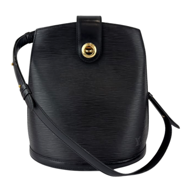Vintage Cluny Bucket Bag Black Epi Leather
