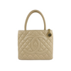 Medallion Tote in Beige Caviar GHW