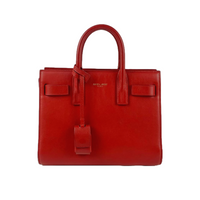 Red Calfskin Leather Nano Sac de Jour Bag