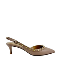 Rockstud Sling Back Heels in Poudre Pink