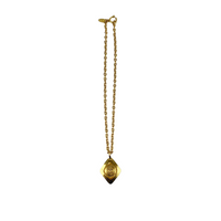 1980s Vintage Gold Chain & CC Lozenge Pendant