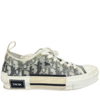 B23 Low Top Sneakers in White Black Oblique Technical Canvas Size 36