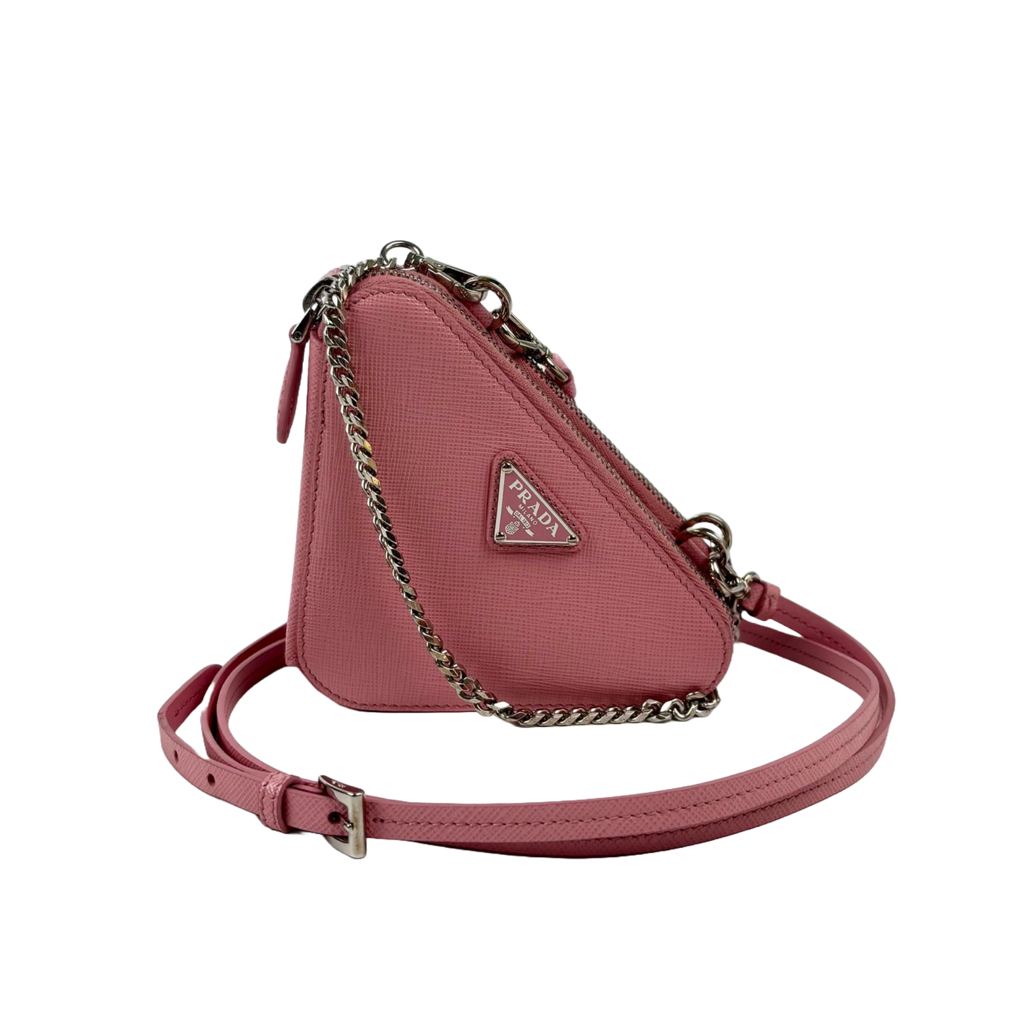 Prada Mini Bag Nylon And Saffiano Leather Pink Saffiano Leather
