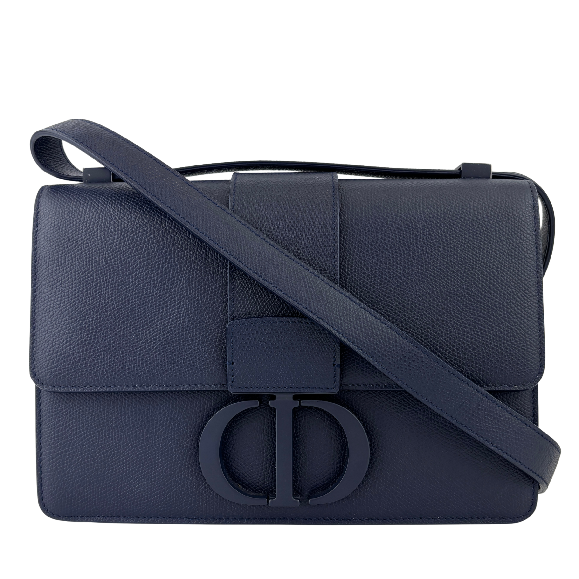 Montaigne Shoulder Bag in Navy Blue Matte BHW