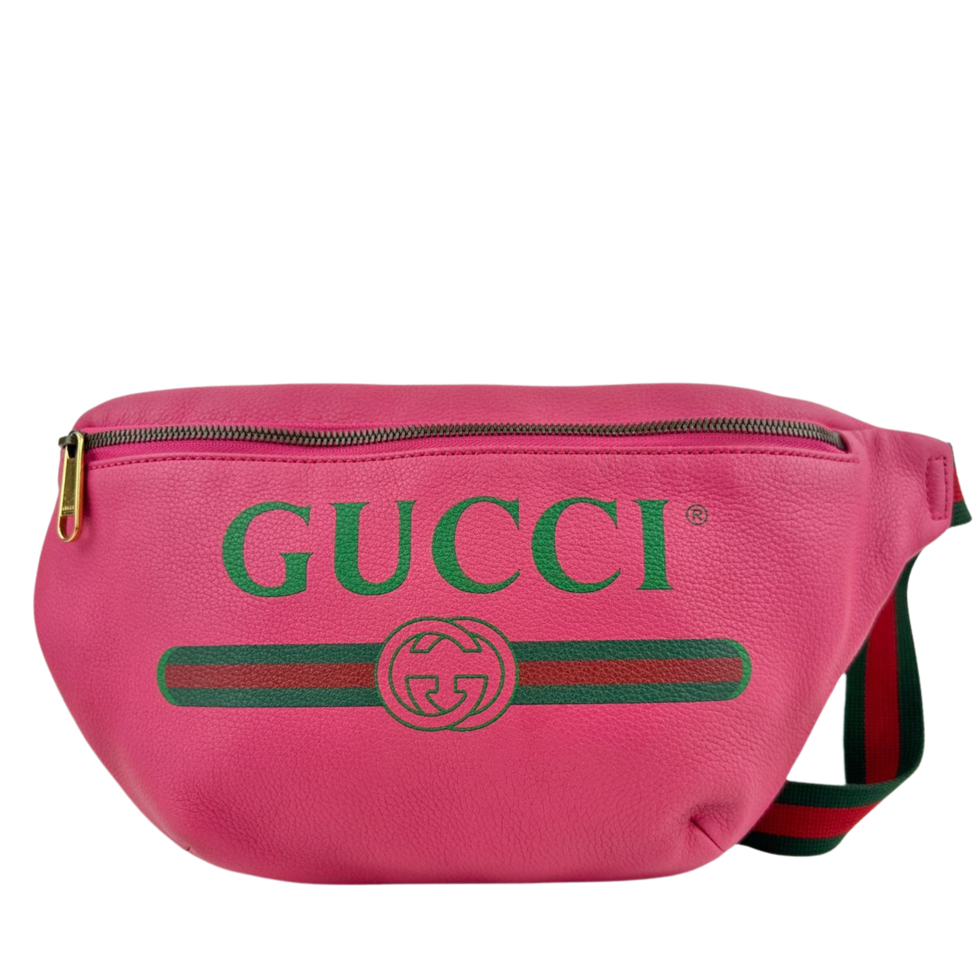 Retro Print GUCCI Pink Leather Belt Bag