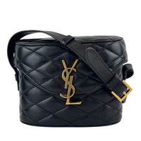 710080 June Box Quilted Leather Crossbody Black GHW