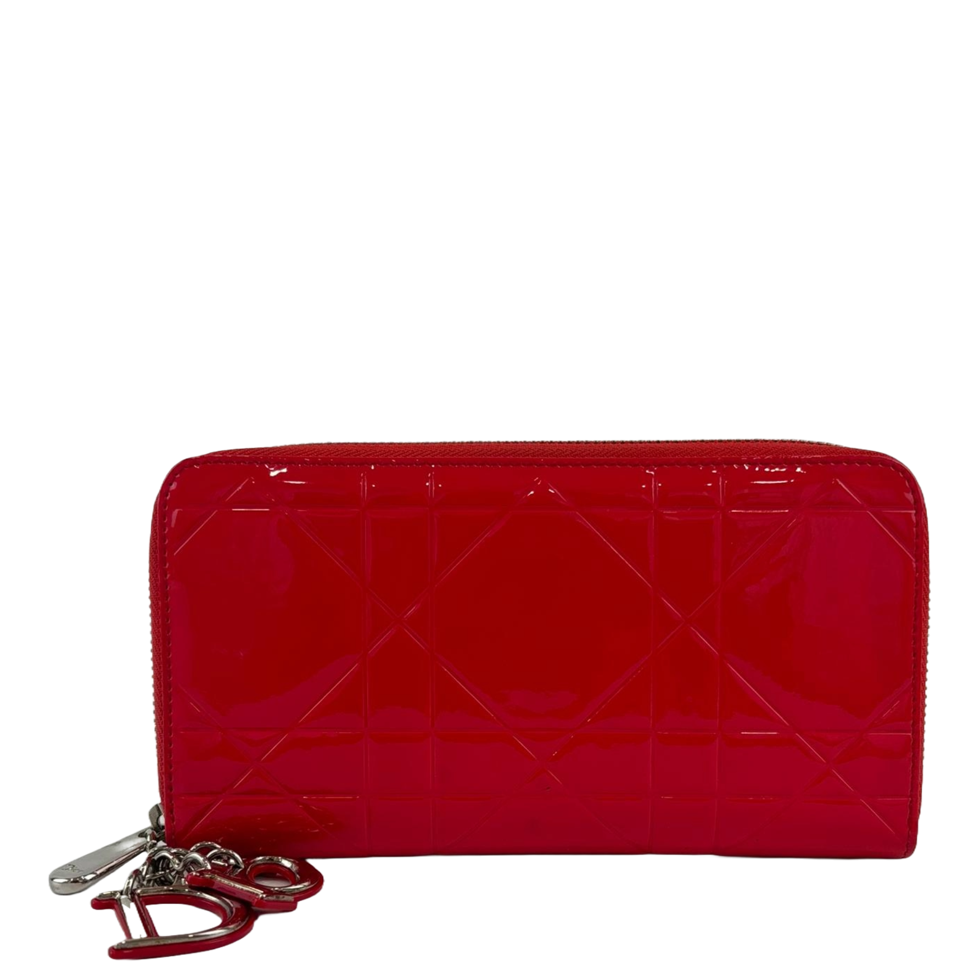Lady Dior Zip Around Continental Wallet in Red Patent – Glampot Lady Dior Zip Around Continental Wallet in Red Patent – Glampot