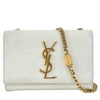 Kate Small in Grain de Poudre Embossed-Leather in White GHW