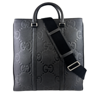 Medium Jumbo GG Leather Tote Bag in Black