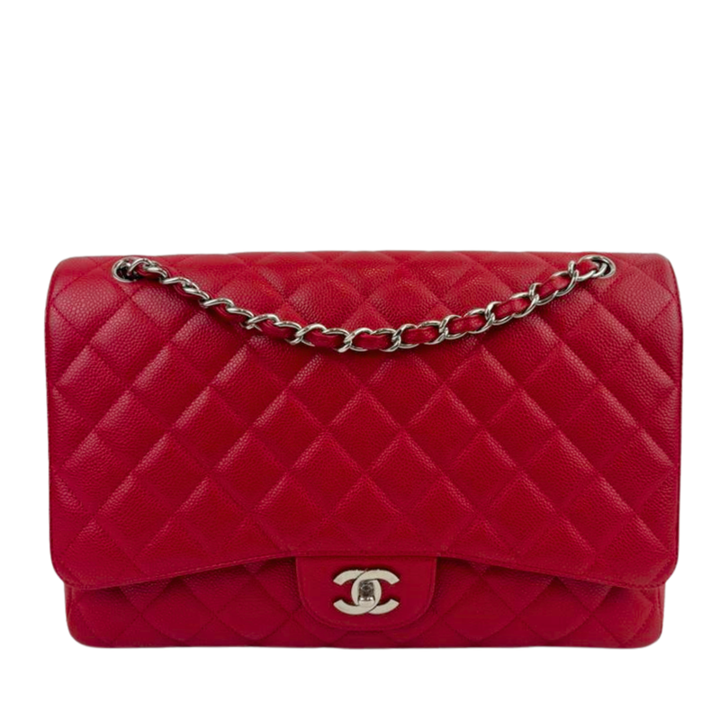 Maxi Single Flap Red Caviar SHW