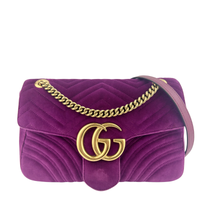 Marmont Medium Purple Quilted Velvet Bag