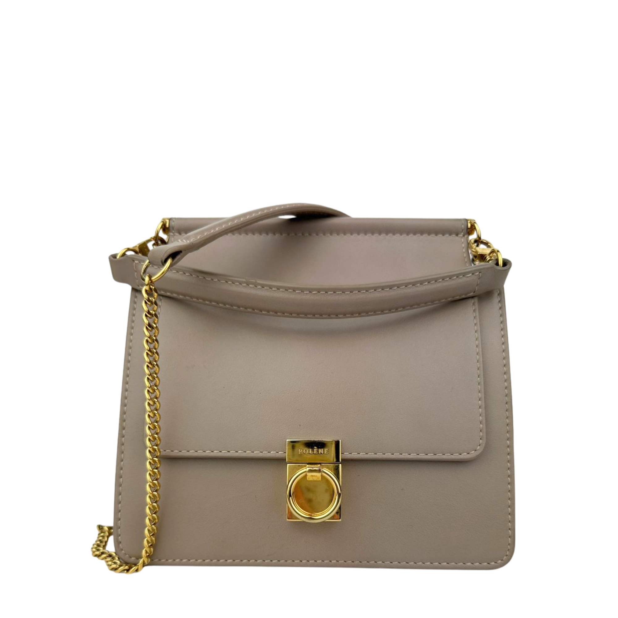 Sept Mini Taupe Smooth Calfskin Leather Bag