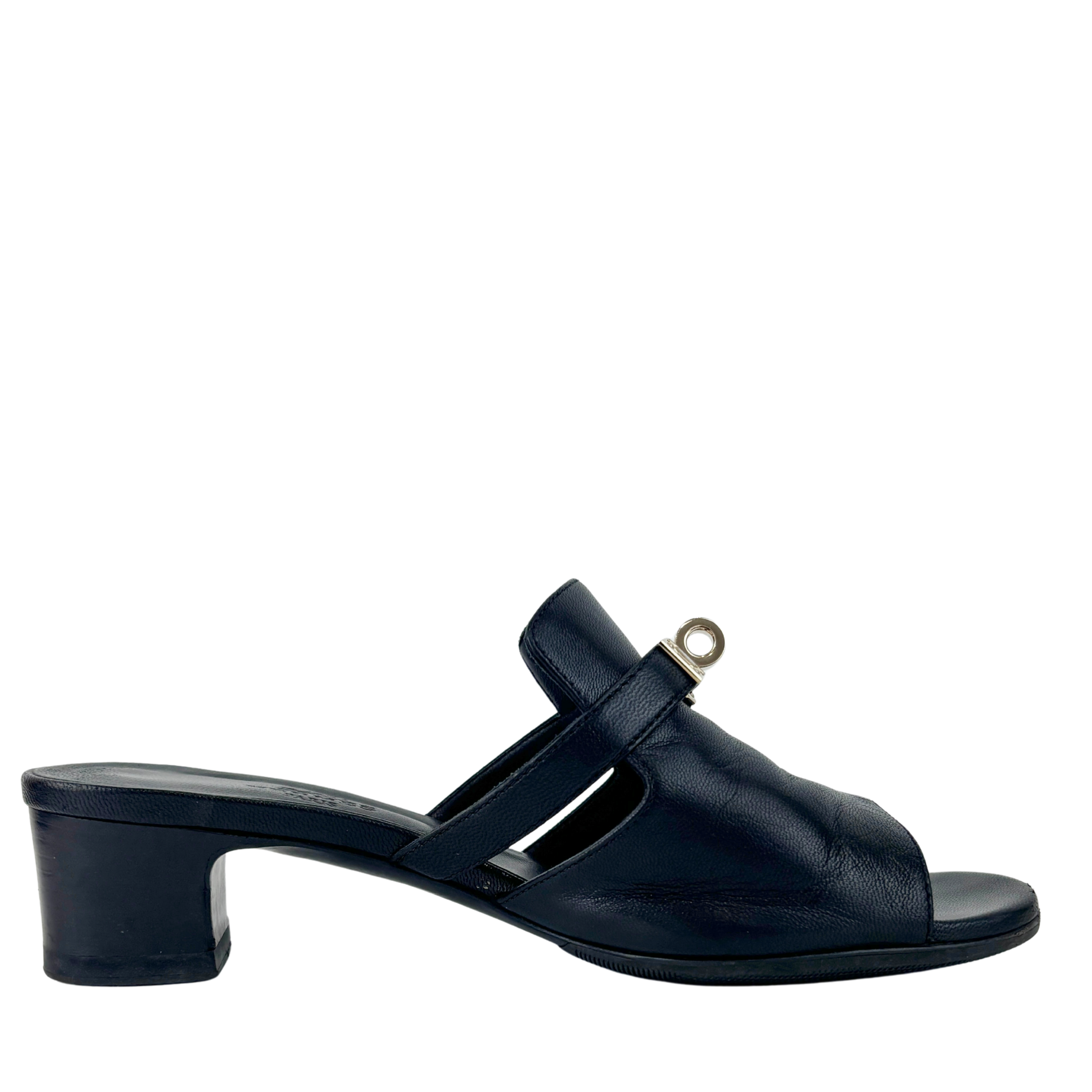 Candy Sandal in Chevre Leather Noir Size 36