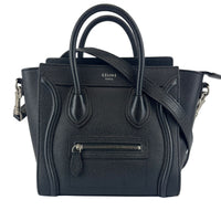 Nano Luggage Tote Black Pebbled Calfskin