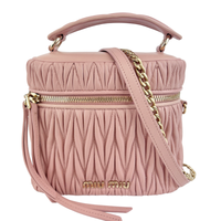 5BH122 Matelassé Nappa Leather Vanity Crossbody Bag Orchid Pink GHW