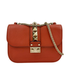 Small Glam Lock Orange Leather Flap Bag