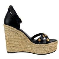 1006142 Wedge Sandals Black Size 39