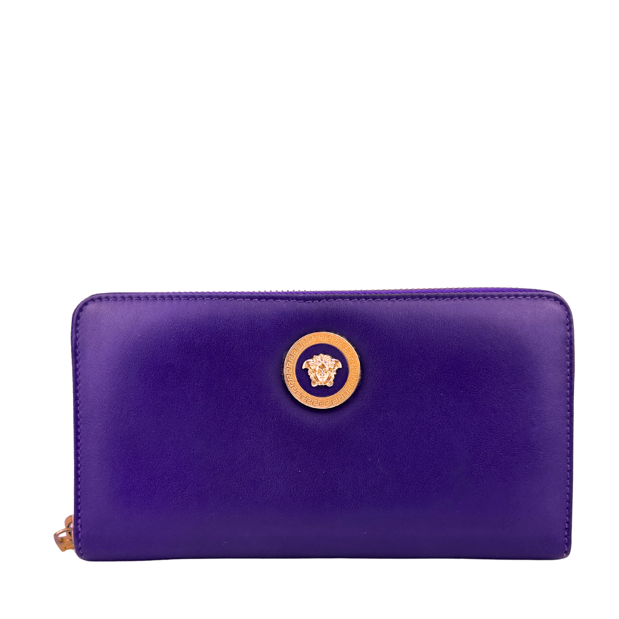 La Medusa Purple Leather Long Wallet