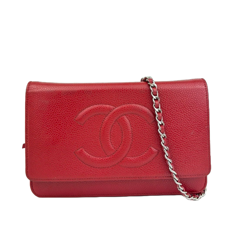 Timeless CC Wallet on Chain in Red Caviar SHW