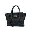 BN2665 Double Handle Tote in Black Glaze Calf Leather