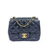 Classic Mini Square Flap in Navy Lambskin GHW