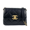 Black Mini Flap Bag in Black Grained Shiny Calfskin &amp; Gold-Tone Metal (Cash Price in Description)