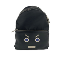 Face Calfskin Leather Backpack in Black/Blue