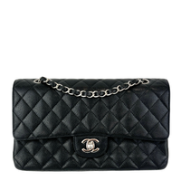 Chanel Medium Black Caviar Classic Flap SHW